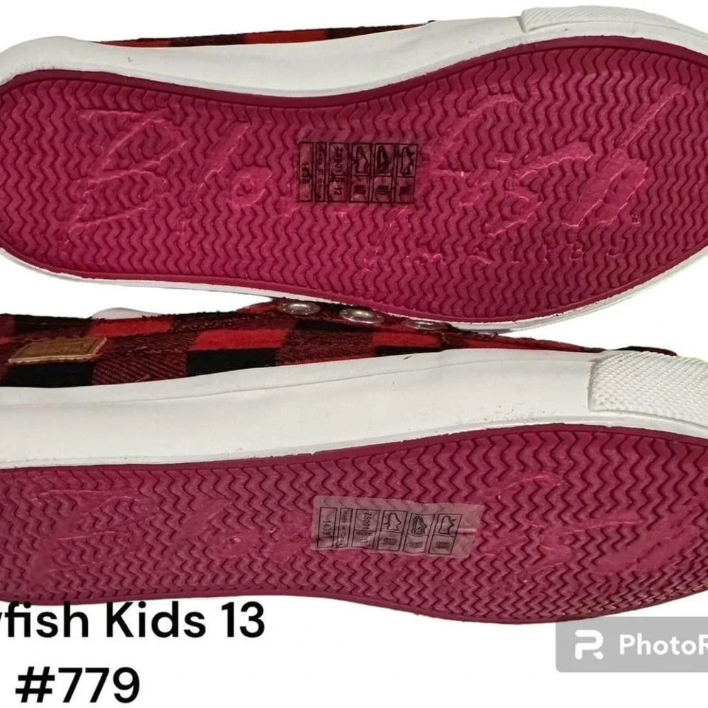 New Kids Blowfish Red Plaid Sneakers‎ Size 13